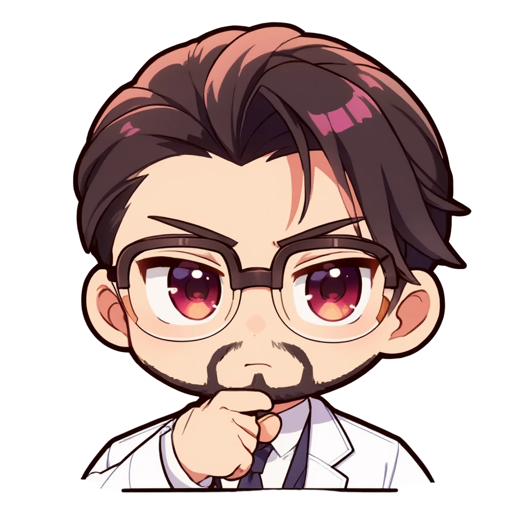 Scientist boy glasses beard