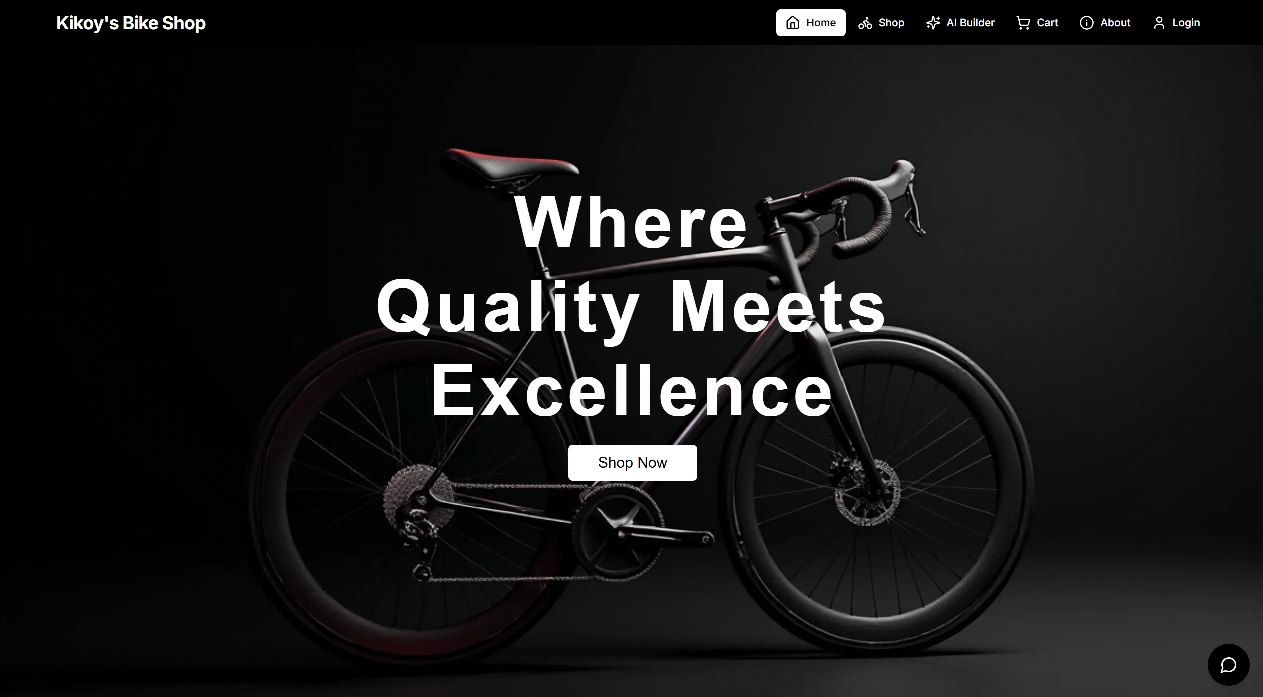 Kikoy's Bike Shop homepage screenshot